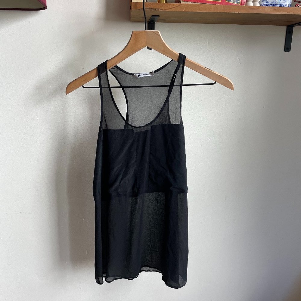 T by Alexander Wang Sheer Black Tank Top
